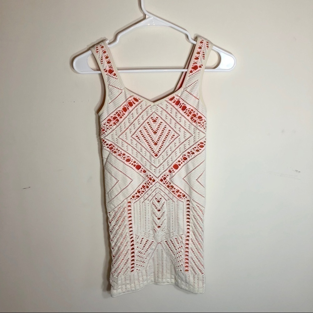 Free People Medallion Slip Dress XS White Orange